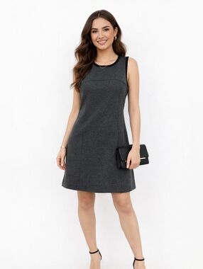 Theory Denata R Athellux Sleeveless Ponte Knit Shift Dress Sz 10